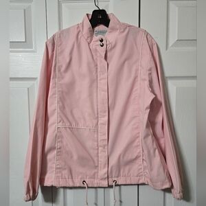 Pink Lightweight Jacket, Zip Closer With Snap Closed Flap, Pockets, Size XL, EUC